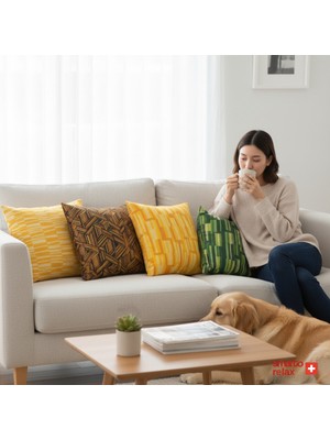 Smarto Relax 4'lü Içi Dolgulu Kırlent 45X45 cm Kare – Salon & Berjer Kırlenti