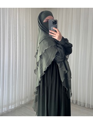 Atelier Cheval Prenses Takım, Ferace Sufle Takım, Medine Ipeği Elbise, Şifon Sufle, Hac, Umre