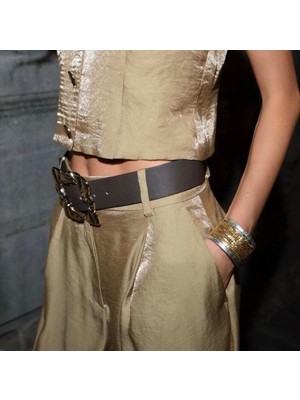 Za Marka Model Kalın Iki Renkli Kelepçe Bileklik