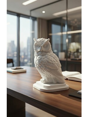 Safir Design Modern Bilge Baykuş Biblo ve Kağıt Ağırlığı - Çalışma Masası Dekoratif AKSESUAR-10CM