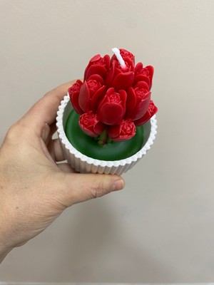 Hilar Aksesuar Buket Lale Mum El Yapımı