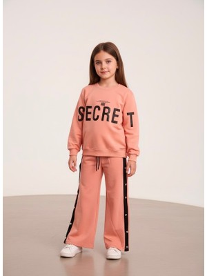 Stilera Kız Çocuk Secret Baskılı Alt Üst Ispanyol Paça Takım 10-12 Yaş