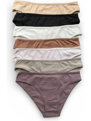 Nicoletta Kadın Külot 7 Li Paket Likralı Pamuklu Vizon