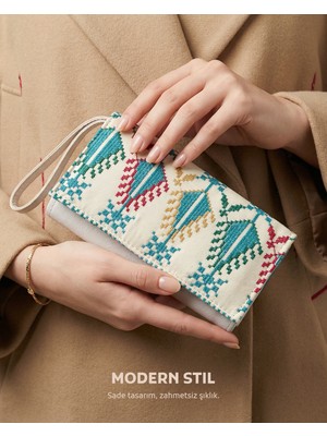 Zaytoon El Çantası,Filistin Nakışlı (Tatreez) El Çantası 10x19 cm