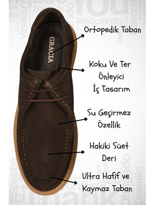Alta Gracia Gracıa Hakiki Süet & Nubuk Deri Erkek Günlük Ayakkabı Casual Su Geçirmez Terletmez Kaymaz Taban