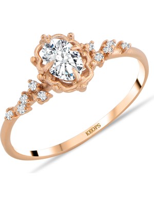 Keops Pırlanta 0,57 Karat Pırlanta Vintage Cataleya Çiçek Yüzük - Hrd Sertifikalı - 1100659