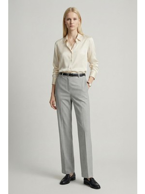 Rays 8399A Ön Pileli Kemerli Pantolon Gri