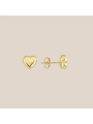 Altıntaş Bombeli Kalp Altın Küpe