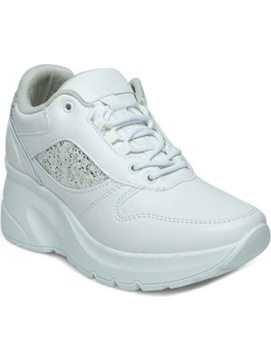 Flet 185-26 Cilt Deri Fashion Anatomik Dolgu Taban Kadın Sneaker