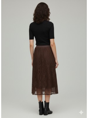 On Triko Midi Boy Etek Dantelli Etek 70220