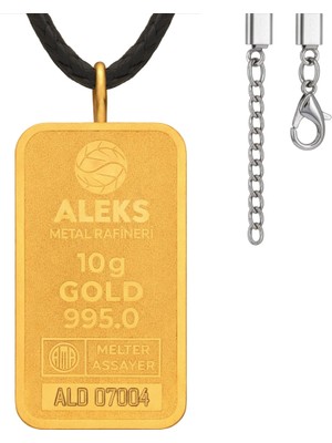 Agakulche 10 gr 24 Ayar Siyah Ipli Amr Altın Külçe Kolye