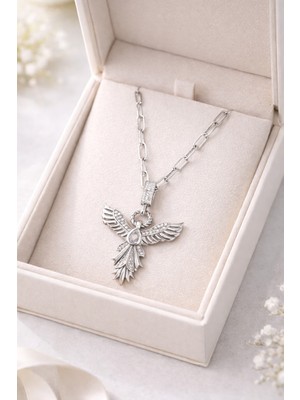 Youday Zirkon Taşlı Anka Kuşu Figürlü Ataç Zincir Çelik Kolye MODEL 12 – Kararmaz, Güç ve Yeniden Doğuş Sembolü