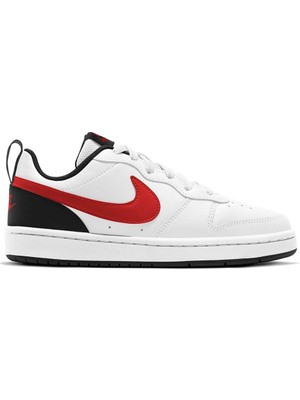 Nike Court Borough Low 2 (Gs) Kadın Spor Ayakkabı Beyaz Renk Nefes Alabilir Yapı ile Rahat Kullanım