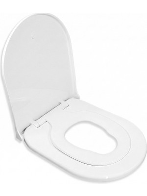 Aqua Bagno Junior D Çocuk Adaptörlü Klozet Kapağı Tak Çıkar Yavaş Kapanan Beyaz Pp