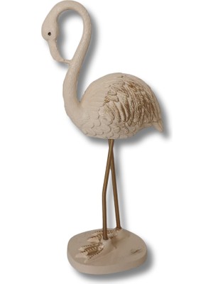 Flamingo Dekoratif Polyester Biblo Krem