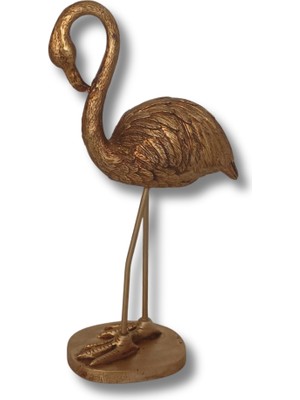 Flamingo Dekoratif Polyester Biblo 2 Li Takım Altın