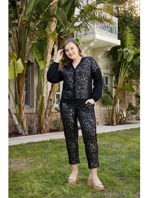 JOOQSTORE Desenli Siyah Takım