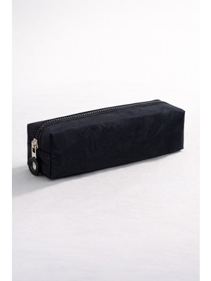 Kaff 01106 Siyah Krinkıl Kumaş Unisex Tek Bölmeli Suya Dayanıklı Parmak Kalemlik Kalem Kutusu