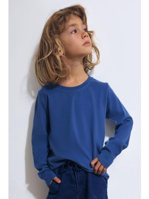 Breeze Erkek Çocuk Uzun Kollu Tişört Basic 5-14 Yaş, Indigo