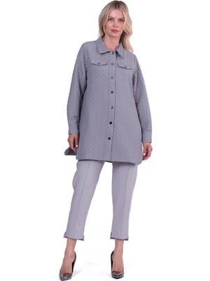 Invee Kapitone Gömlek Gri