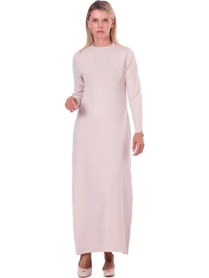 Invee Dolu Triko Elbise Taş