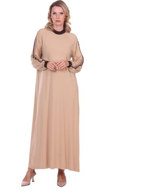 Invee Fildişi Modal Elbise Camel