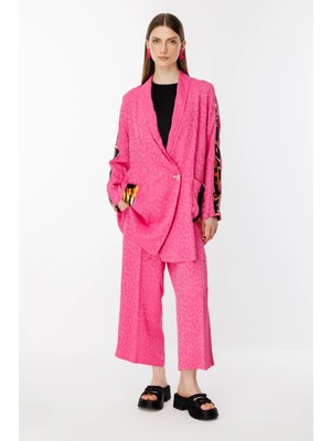 Ghisa Jakar Kumaş Leopar Desenli Pembe Takım 25YGSTKM3068