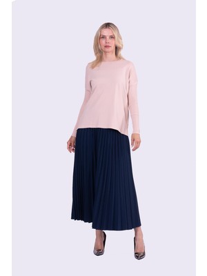 Invee Sıkma Kol Triko Tunik Pudra