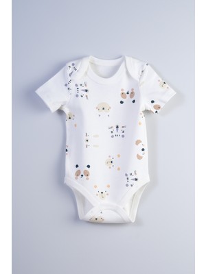 Bondberro Yenidoğan ve Bebek Zarf Yaka Zıbın % 100 Pamuklu  (Panda)