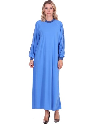 Invee Büzgülü Elbise Mavi