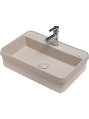 Smanni - Lyra Bd Tezgah Üstü Gömme Lavabo Mat Sahra Outlet - LV1201-209-