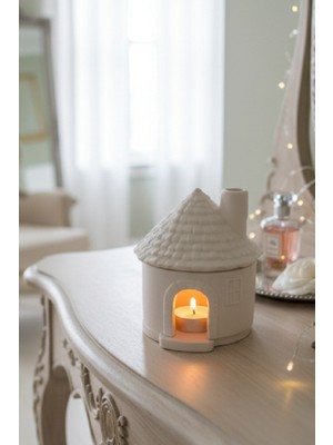 Safir Design El Yapımı Sıcak Yuva Tasarım Mumluk - Hediye Tealight Mumlu Ev Mumluk