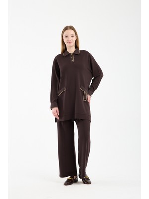 Invee Pamuk Tunik Kahve