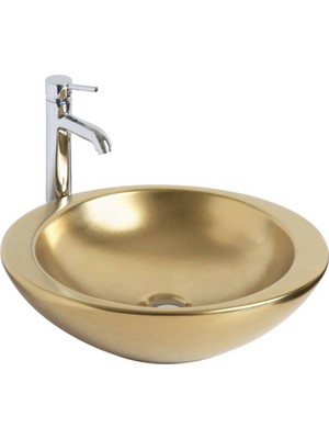 Smanni - Adara Tezgah Üstü Lavabo Mat Altın Outlet - LV1020-207-