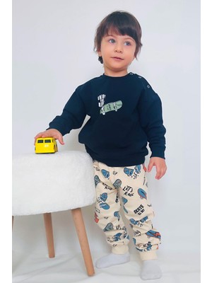 Breeze Erkek Bebek Eşofman Takımı Kaykay Zamanı 9 Ay-3 Yaş, Lacivert