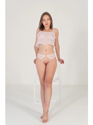 Amora Secret Özel Bölgesı Açık Beyaz Tül Fantezı Sütyen Takımı