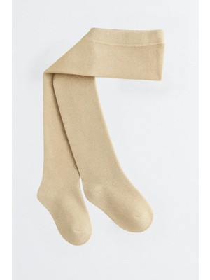 Katia & Bony Kız Çocuk Simli Külotlu Çorap Ekru