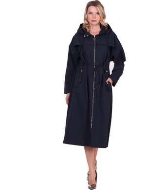 Invee Kapşonlu Kap Lacivert