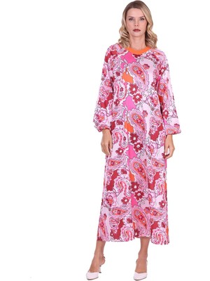 Invee Balon Kollu Elbise Oranj