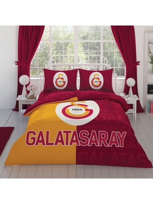 Taç Lisanslı Gs Parçalı Logo Pamuk Çift Kişilik Nevresim Takımı