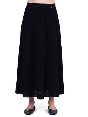 Invee Dantel Jakarlı Ajur Etek Siyah