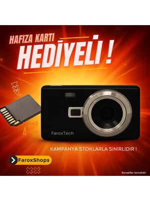 FaroxTech Fotoğraf Makinesi | Retro Tarzda Çekimler | Video Kaydı | 50MP | Hafıza Kartı Hediyeli !