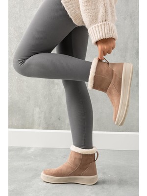 GOLDER Kadın Vizon Kaymaz Taban Içi Yünlü Kışlık Bot