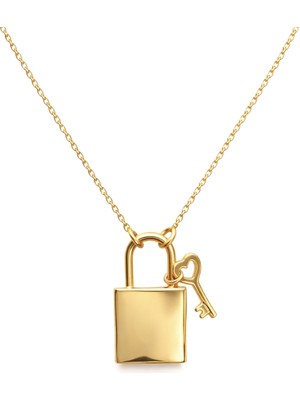 Zeya Kuyumculuk 14 Ayar Altın Anahtarlı Kilit Kolye