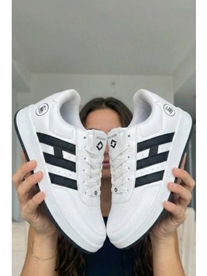 Solazer Kadın Leopar Desenli Sneaker Günlük Siyah Spor Ayakkabı