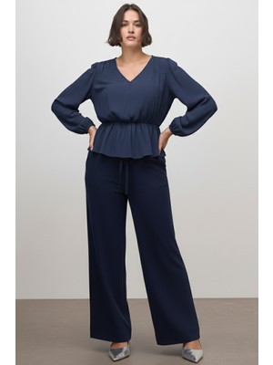 Myline Beli Lastikli Bluz