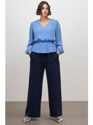 Myline Beli Lastikli Bluz