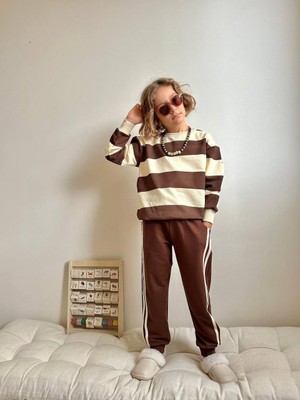 Miniko Kids Erkek Çocuk Çizgili Pamuk Eşofman Takımı