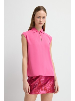 Adl Yakalı Kolsuz Bluz Pembe 11545024004