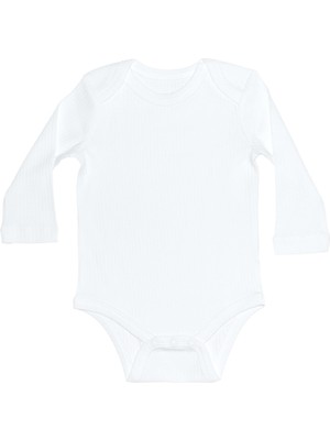 Organickid Basic Bebek Beyaz Kaşkorse Uzun Kol Body